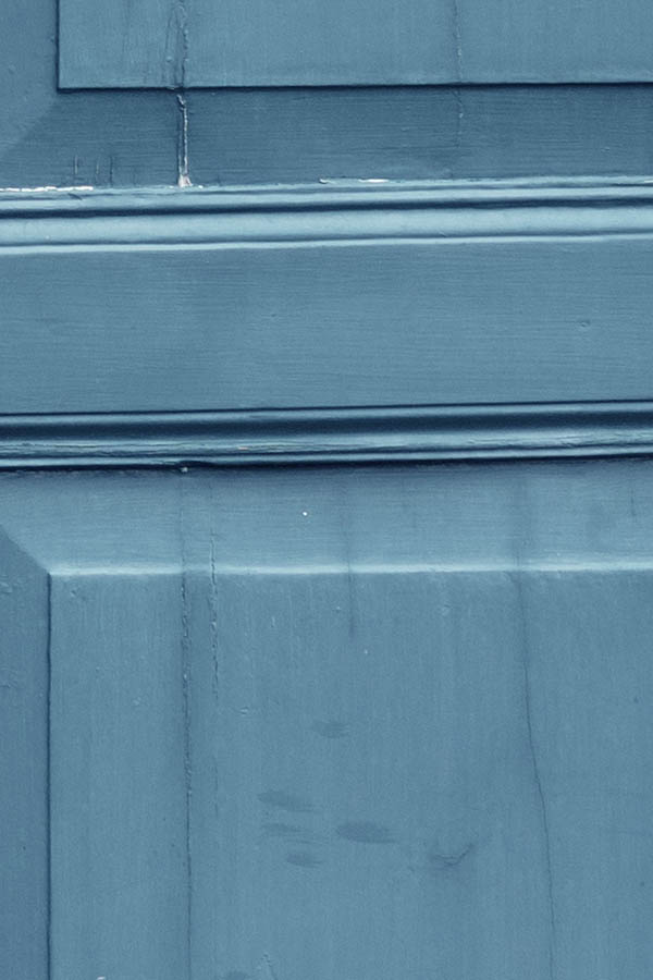 Photo 27041: Teal, panelled double door with door lights in a white frame
