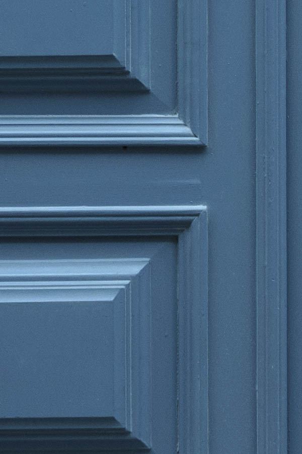 Photo 27154: Blue, panelled double door with top light