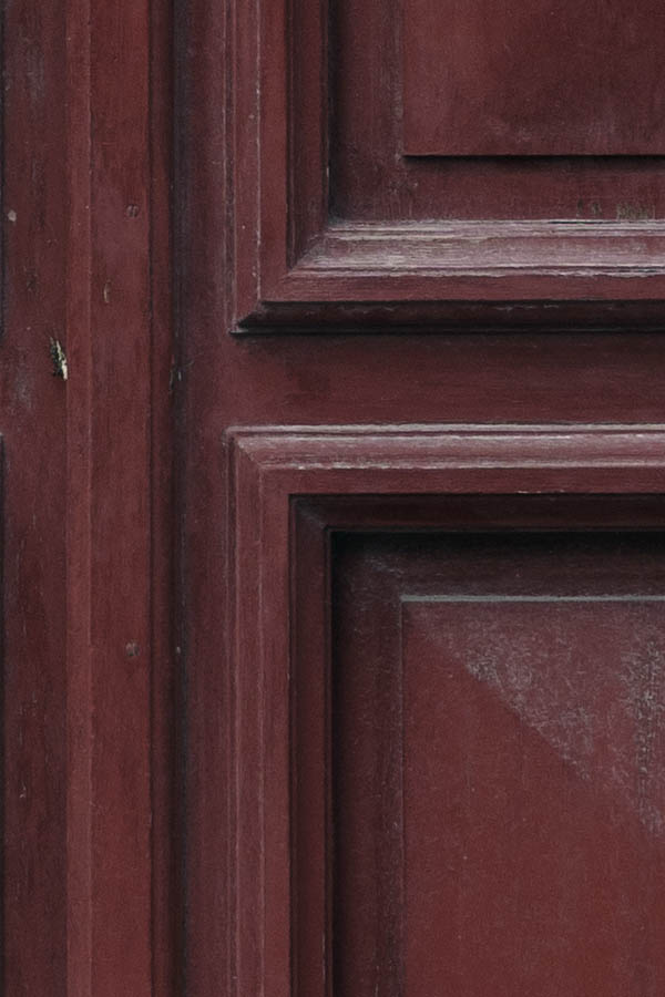 Photo 27288: Brown, panelled, double door with door lights mounted in a white frame