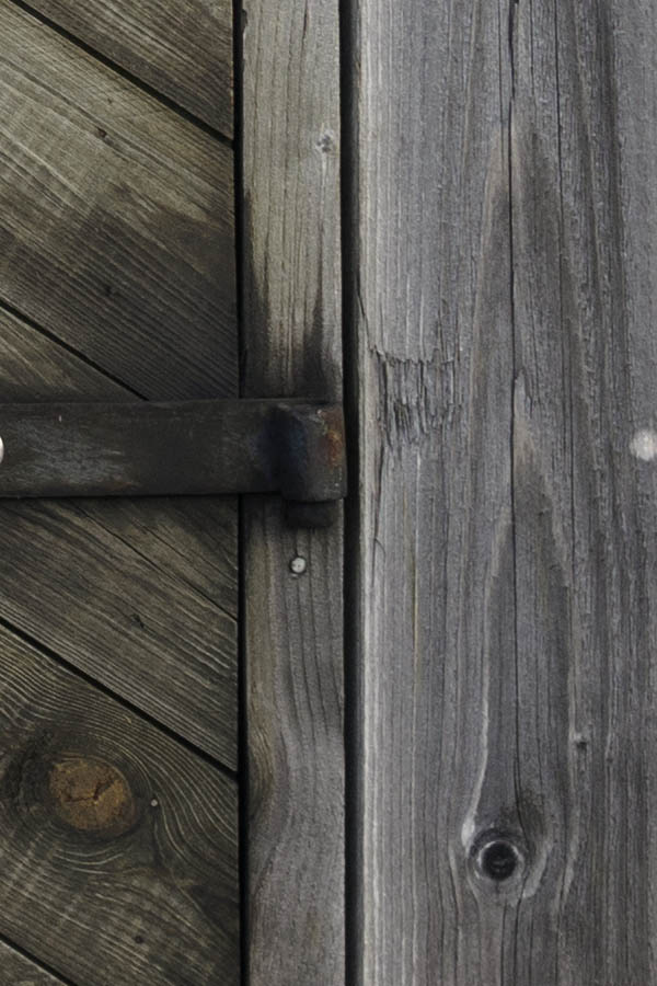 Photo 27346: Unpainted door of diagonal boards