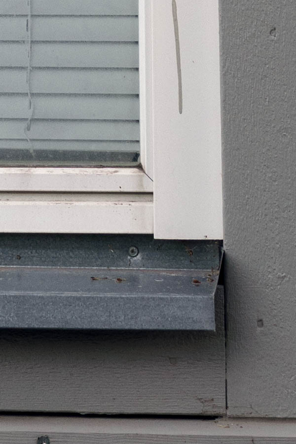 Photo 27367: Narrow, white window with three panes in a grey frame