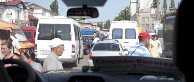 The bus station in Chisniau, Moldova