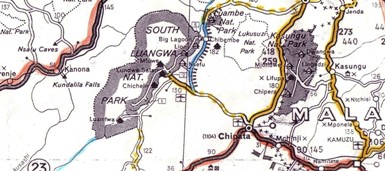 Map of Luangwa Valley, Zambia