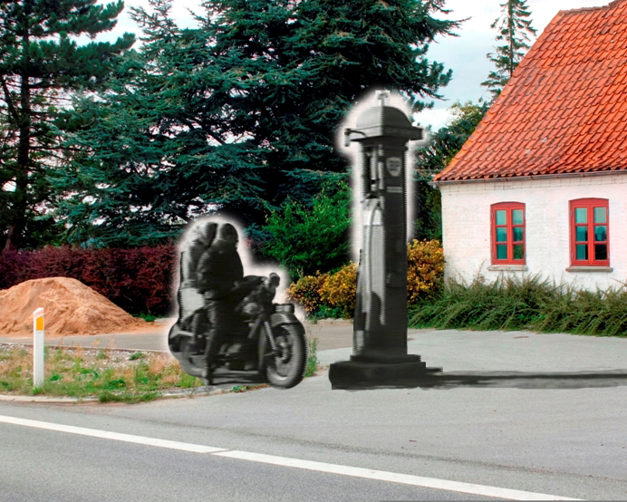 Stop for benzin ved &Oslash;ksnebjerg - Refuelling at &Oslash;ksnebjerg