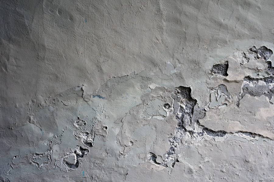 Photo 23873: Decayed, plastered, grey wall
