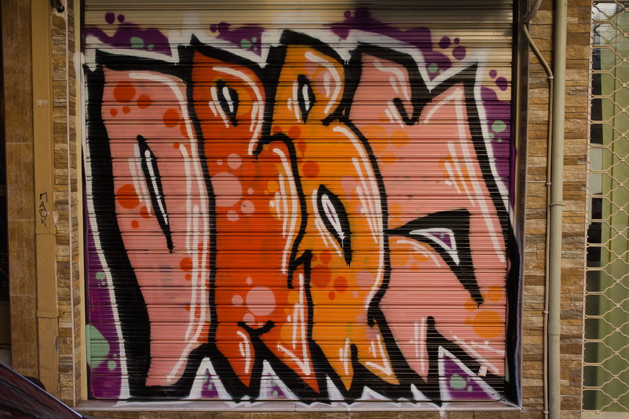 Photo 27477: Security shutter with large grafitti: Letters 