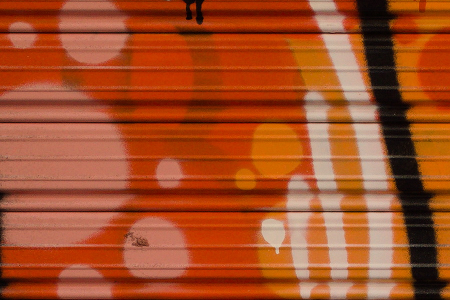 Photo 27477: Security shutter with large grafitti: Letters 